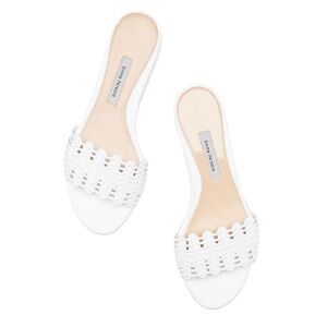 Emme Parsons White Slide Sandals - Size 38